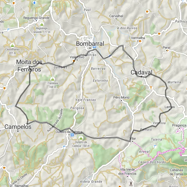 Miniatura do mapa de inspiração para ciclismo "Caminho das Aldeias Rurais" em Centro (PT), Portugal. Gerado pelo planejador de rotas de ciclismo Tarmacs.app