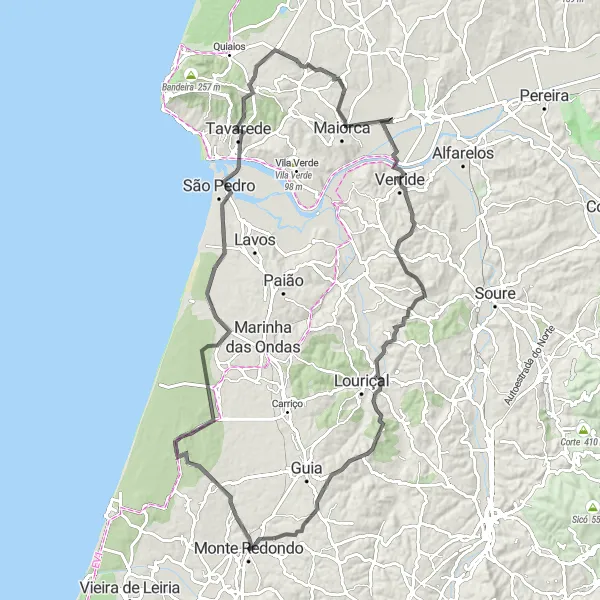 Miniatura do mapa de inspiração para ciclismo "Rota de Estrada Tavarede" em Centro (PT), Portugal. Gerado pelo planejador de rotas de ciclismo Tarmacs.app