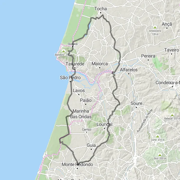Miniatura do mapa de inspiração para ciclismo "Rota de Ciclismo Monte Redondo- Mata Mourisca" em Centro (PT), Portugal. Gerado pelo planejador de rotas de ciclismo Tarmacs.app