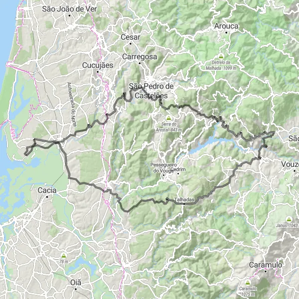 Miniatura do mapa de inspiração para ciclismo "Rota dos Miradouros Road Cycling" em Centro (PT), Portugal. Gerado pelo planejador de rotas de ciclismo Tarmacs.app