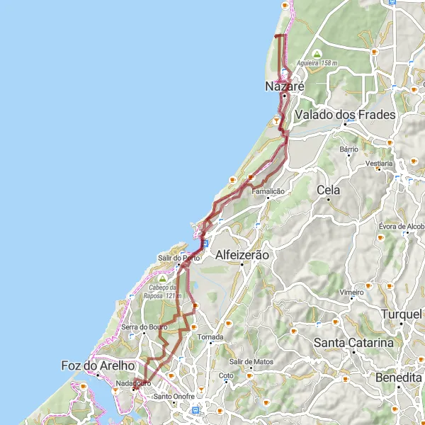Miniatura do mapa de inspiração para ciclismo "Costa e Campo" em Centro (PT), Portugal. Gerado pelo planejador de rotas de ciclismo Tarmacs.app