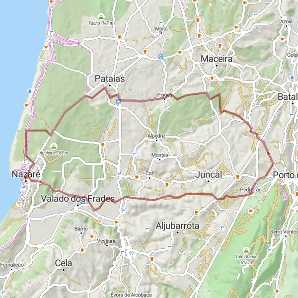 Miniatura do mapa de inspiração para ciclismo "Passeio pelas Colinas e Aldeias Rurais" em Centro (PT), Portugal. Gerado pelo planejador de rotas de ciclismo Tarmacs.app