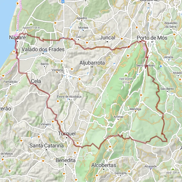 Miniatura do mapa de inspiração para ciclismo "Desafio da Serra e Aldeias Históricas" em Centro (PT), Portugal. Gerado pelo planejador de rotas de ciclismo Tarmacs.app