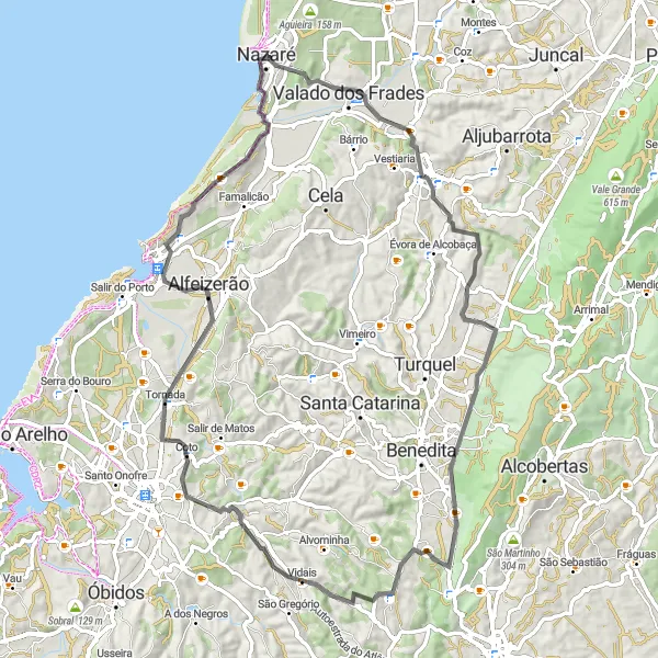 Miniatura do mapa de inspiração para ciclismo "Rota pela Serra da Pescaria" em Centro (PT), Portugal. Gerado pelo planejador de rotas de ciclismo Tarmacs.app