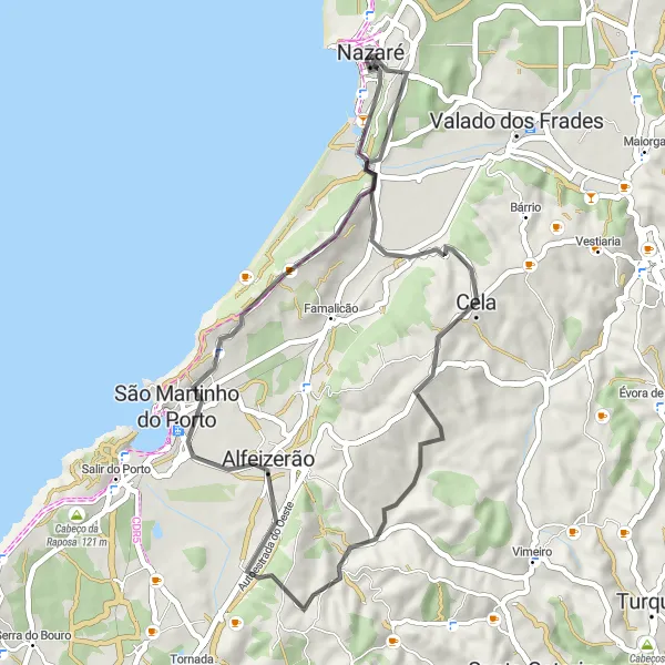 Miniatura do mapa de inspiração para ciclismo "Rota da Serra da Pescaria" em Centro (PT), Portugal. Gerado pelo planejador de rotas de ciclismo Tarmacs.app