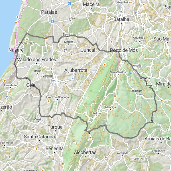 Miniatura do mapa de inspiração para ciclismo "Desafio da Pedra do Altar" em Centro (PT), Portugal. Gerado pelo planejador de rotas de ciclismo Tarmacs.app