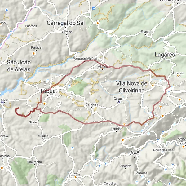 Miniatura do mapa de inspiração para ciclismo "Aventuras na Natureza Selvagem" em Centro (PT), Portugal. Gerado pelo planejador de rotas de ciclismo Tarmacs.app