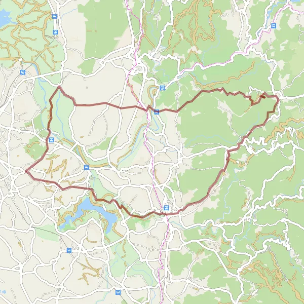 Miniatura do mapa de inspiração para ciclismo "Volta de Gravel pelos Miradouros de Vouga" em Centro (PT), Portugal. Gerado pelo planejador de rotas de ciclismo Tarmacs.app