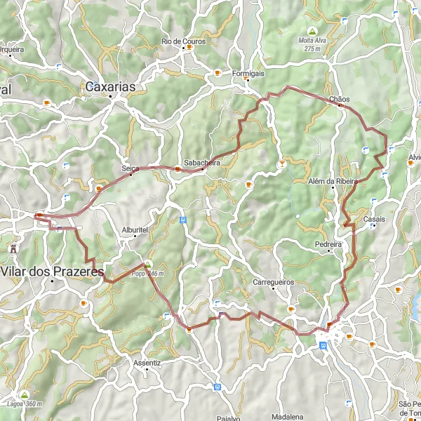 Miniatura do mapa de inspiração para ciclismo "Rota pela natureza de Ourém" em Centro (PT), Portugal. Gerado pelo planejador de rotas de ciclismo Tarmacs.app
