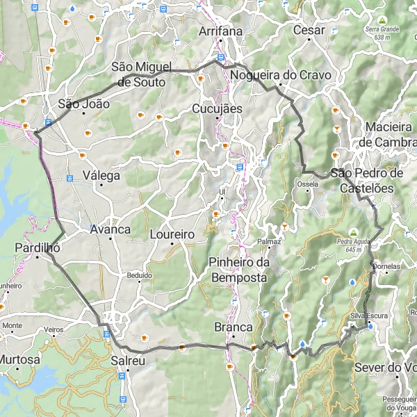 Map miniature of "The Hilltop Challenge" cycling inspiration in Centro (PT), Portugal. Generated by Tarmacs.app cycling route planner