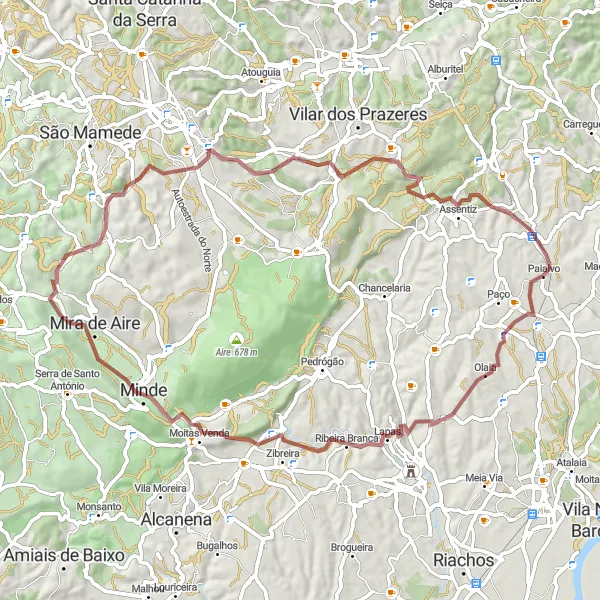 Miniatura do mapa de inspiração para ciclismo "Circuito Pelourinho de Paialvo" em Centro (PT), Portugal. Gerado pelo planejador de rotas de ciclismo Tarmacs.app