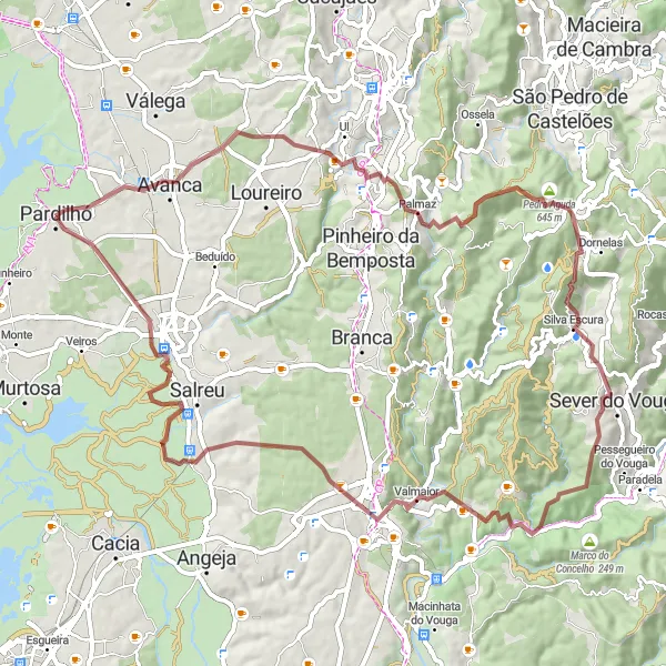 Miniatura do mapa de inspiração para ciclismo "Trilho das Montanhas" em Centro (PT), Portugal. Gerado pelo planejador de rotas de ciclismo Tarmacs.app