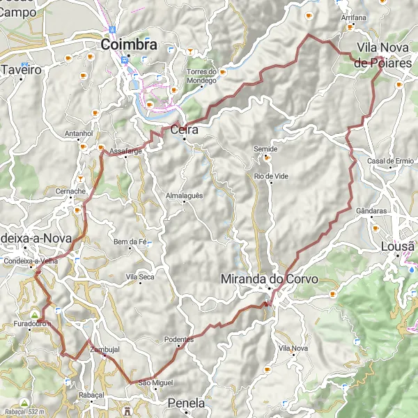 Miniatura do mapa de inspiração para ciclismo "Desafio da Montanha de Miranda" em Centro (PT), Portugal. Gerado pelo planejador de rotas de ciclismo Tarmacs.app