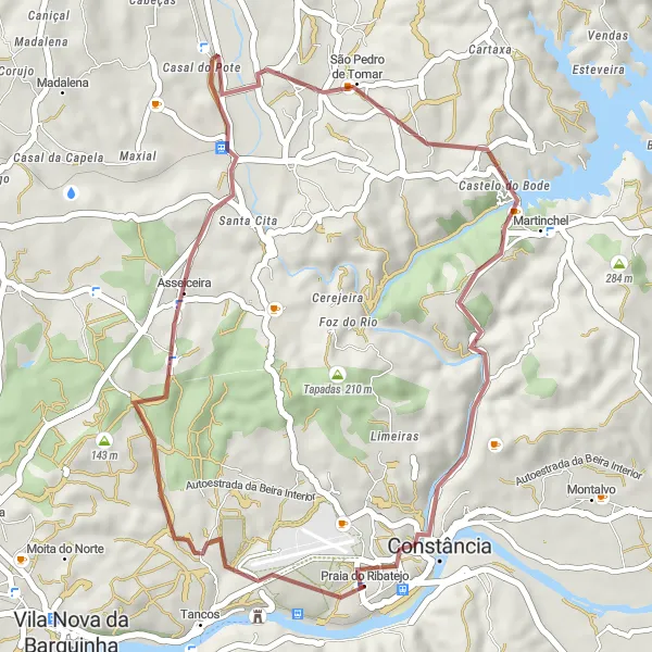 Miniatura do mapa de inspiração para ciclismo "Rota das Éguas e Cascalheira" em Centro (PT), Portugal. Gerado pelo planejador de rotas de ciclismo Tarmacs.app