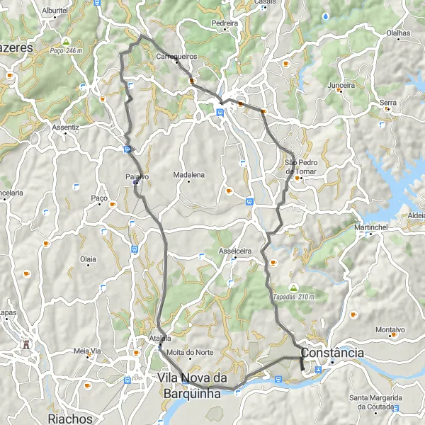 Miniatura do mapa de inspiração para ciclismo "Rota das Tradições" em Centro (PT), Portugal. Gerado pelo planejador de rotas de ciclismo Tarmacs.app