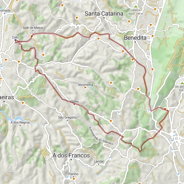 Miniatura do mapa de inspiração para ciclismo "Rota de Gravel com Destaque em Salir de Matos" em Centro (PT), Portugal. Gerado pelo planejador de rotas de ciclismo Tarmacs.app