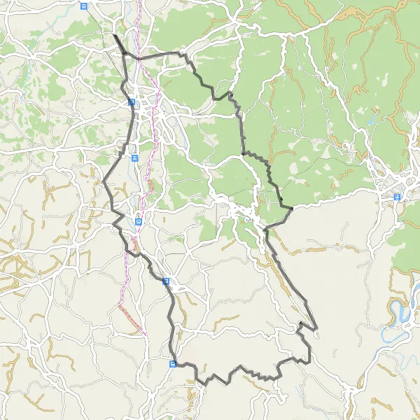 Miniatura do mapa de inspiração para ciclismo "Rota Cênica de 86km pelas redondezas de Sangalhos" em Centro (PT), Portugal. Gerado pelo planejador de rotas de ciclismo Tarmacs.app