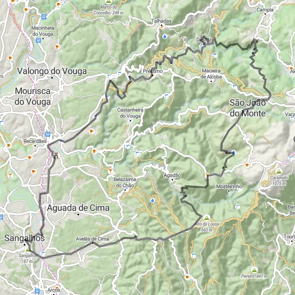 Miniatura do mapa de inspiração para ciclismo "Exploração Arqueológica em Avelãs de Cima" em Centro (PT), Portugal. Gerado pelo planejador de rotas de ciclismo Tarmacs.app