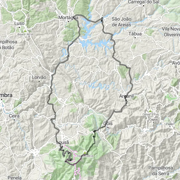 Map miniature of "Road Cycling Route - Discovering the Surroundings of Santa Comba Dão" cycling inspiration in Centro (PT), Portugal. Generated by Tarmacs.app cycling route planner