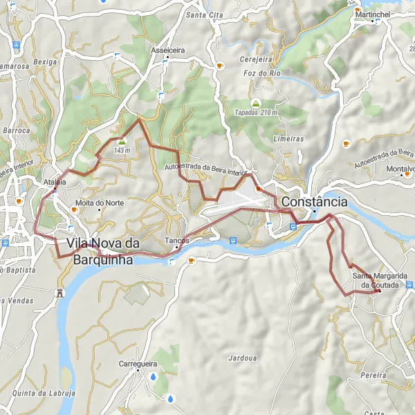 Miniatura do mapa de inspiração para ciclismo "Trilho da Natureza" em Centro (PT), Portugal. Gerado pelo planejador de rotas de ciclismo Tarmacs.app