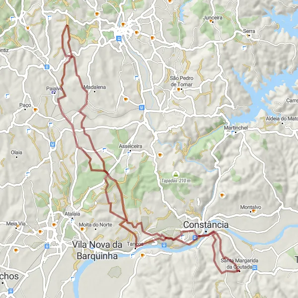 Miniatura do mapa de inspiração para ciclismo "Percurso dos Moinhos" em Centro (PT), Portugal. Gerado pelo planejador de rotas de ciclismo Tarmacs.app
