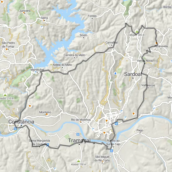 Miniatura do mapa de inspiração para ciclismo "Rota dos Castelos" em Centro (PT), Portugal. Gerado pelo planejador de rotas de ciclismo Tarmacs.app