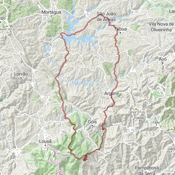 Miniatura do mapa de inspiração para ciclismo "Rota das Montanhas" em Centro (PT), Portugal. Gerado pelo planejador de rotas de ciclismo Tarmacs.app