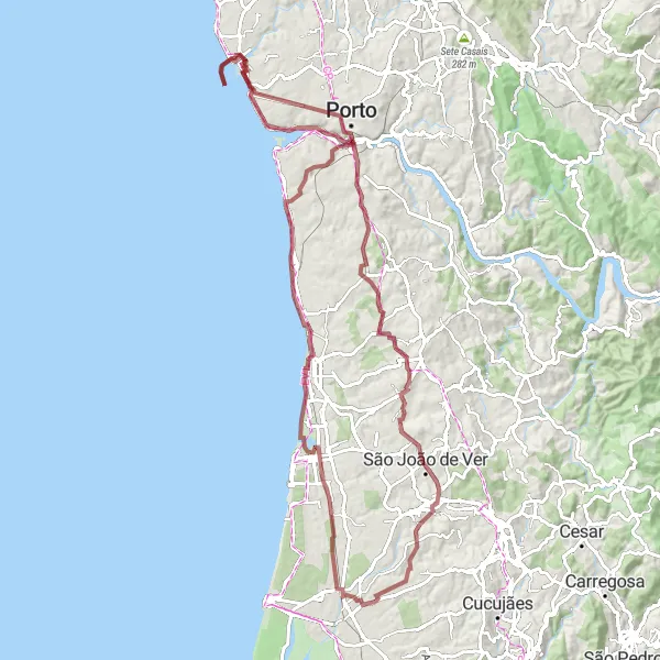 Miniatura do mapa de inspiração para ciclismo "Rota do Vinho Verde e do Mar" em Centro (PT), Portugal. Gerado pelo planejador de rotas de ciclismo Tarmacs.app