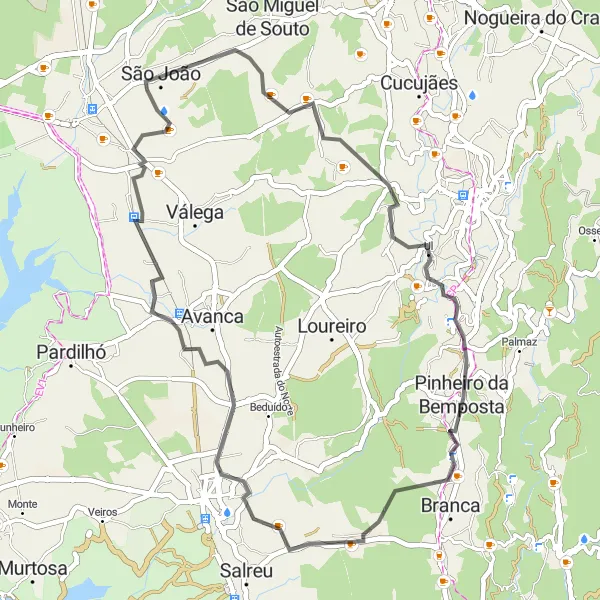 Miniatura do mapa de inspiração para ciclismo "Expedição à Ul" em Centro (PT), Portugal. Gerado pelo planejador de rotas de ciclismo Tarmacs.app