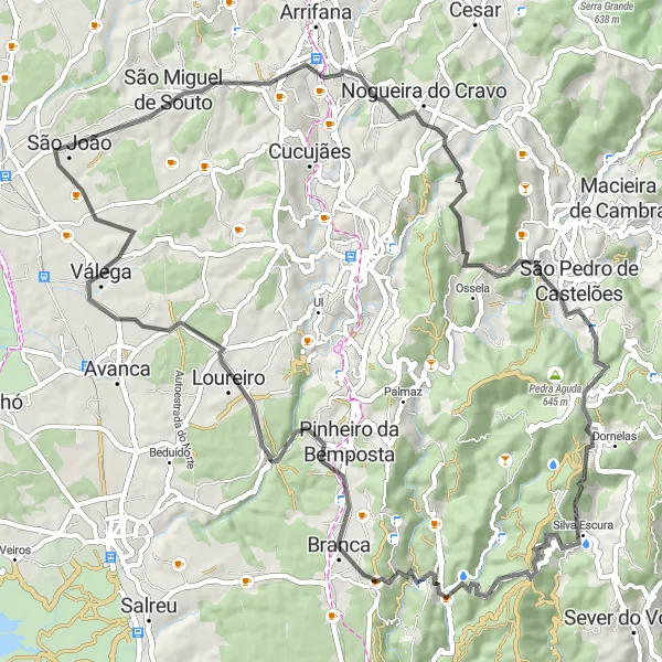 Miniatura do mapa de inspiração para ciclismo "Rota de Ciclismo de Estrada São João - Válega" em Centro (PT), Portugal. Gerado pelo planejador de rotas de ciclismo Tarmacs.app