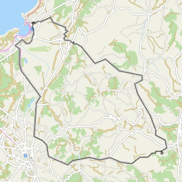 Miniatura do mapa de inspiração para ciclismo "Rota de Ciclismo da Costa de Prata" em Centro (PT), Portugal. Gerado pelo planejador de rotas de ciclismo Tarmacs.app