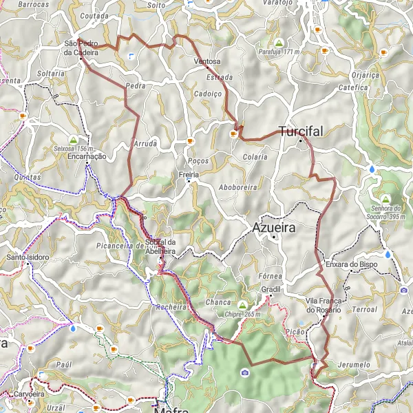 Map miniature of "The Gravel Adventure" cycling inspiration in Centro (PT), Portugal. Generated by Tarmacs.app cycling route planner