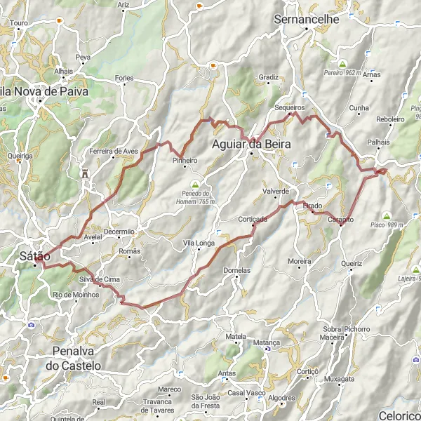 Miniatura do mapa de inspiração para ciclismo "Trilho da Montanha" em Centro (PT), Portugal. Gerado pelo planejador de rotas de ciclismo Tarmacs.app