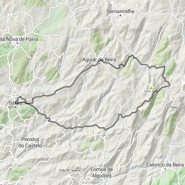 Miniatura do mapa de inspiração para ciclismo "Volta ao Vale do Rio Mel" em Centro (PT), Portugal. Gerado pelo planejador de rotas de ciclismo Tarmacs.app