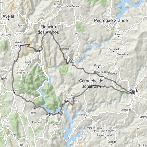 Miniatura do mapa de inspiração para ciclismo "Rota de Nesperal" em Centro (PT), Portugal. Gerado pelo planejador de rotas de ciclismo Tarmacs.app