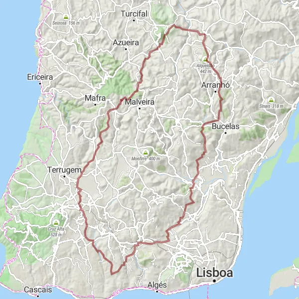 Map miniature of "The Ultimate Gravel Challenge" cycling inspiration in Centro (PT), Portugal. Generated by Tarmacs.app cycling route planner