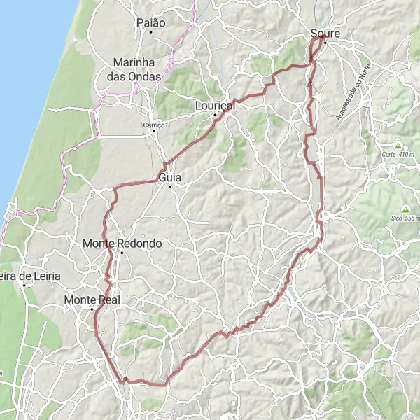 Miniatura do mapa de inspiração para ciclismo "Caminho das Aldeias de Pedra" em Centro (PT), Portugal. Gerado pelo planejador de rotas de ciclismo Tarmacs.app