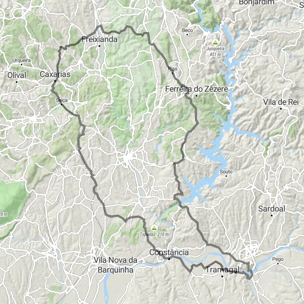 Miniatura do mapa de inspiração para ciclismo "Desafio Road com Miradouros e Cultura" em Centro (PT), Portugal. Gerado pelo planejador de rotas de ciclismo Tarmacs.app