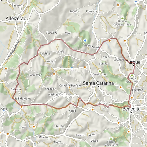 Miniatura do mapa de inspiração para ciclismo "Rota de Gravel pela Serra de Montejunto" em Centro (PT), Portugal. Gerado pelo planejador de rotas de ciclismo Tarmacs.app
