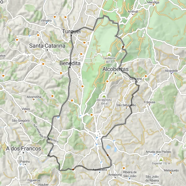 Miniatura do mapa de inspiração para ciclismo "Rota da Gançaria e Natária" em Centro (PT), Portugal. Gerado pelo planejador de rotas de ciclismo Tarmacs.app