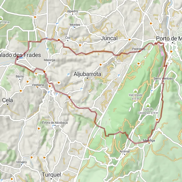 Miniatura do mapa de inspiração para ciclismo "Rota das Pedreiras e Alcobaça" em Centro (PT), Portugal. Gerado pelo planejador de rotas de ciclismo Tarmacs.app