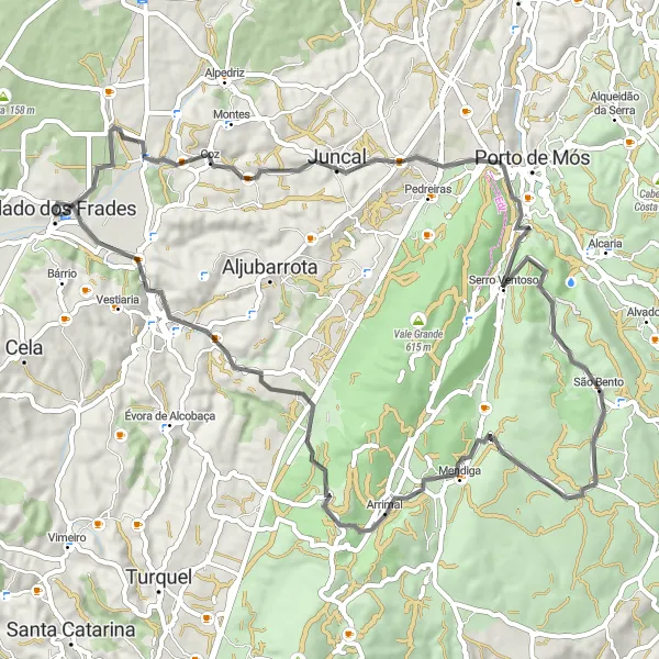 Miniatura do mapa de inspiração para ciclismo "Passeio Cênico pela Região" em Centro (PT), Portugal. Gerado pelo planejador de rotas de ciclismo Tarmacs.app