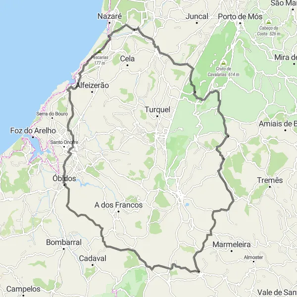 Miniatura do mapa de inspiração para ciclismo "Aventura Epica pela Natureza" em Centro (PT), Portugal. Gerado pelo planejador de rotas de ciclismo Tarmacs.app