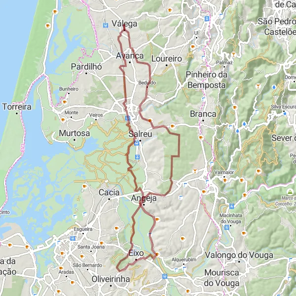 Miniatura do mapa de inspiração para ciclismo "Rota da Natureza" em Centro (PT), Portugal. Gerado pelo planejador de rotas de ciclismo Tarmacs.app
