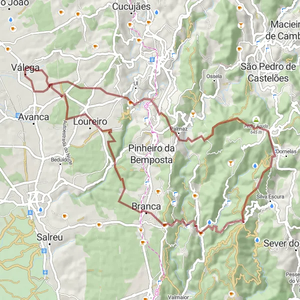 Miniatura do mapa de inspiração para ciclismo "Trilho das Pedras" em Centro (PT), Portugal. Gerado pelo planejador de rotas de ciclismo Tarmacs.app