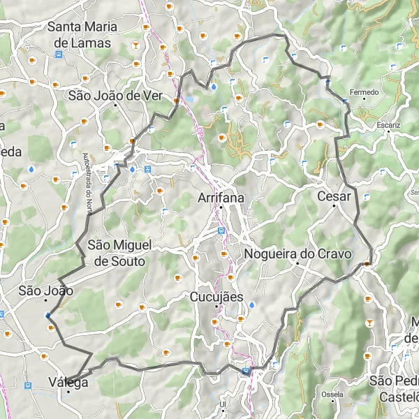 Miniatura do mapa de inspiração para ciclismo "Rota de Ciclismo Rodoviário com 62 km" em Centro (PT), Portugal. Gerado pelo planejador de rotas de ciclismo Tarmacs.app