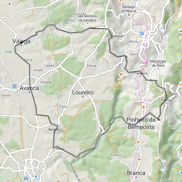 Miniatura do mapa de inspiração para ciclismo "Rota de Ciclismo Rodoviário com 37 km" em Centro (PT), Portugal. Gerado pelo planejador de rotas de ciclismo Tarmacs.app