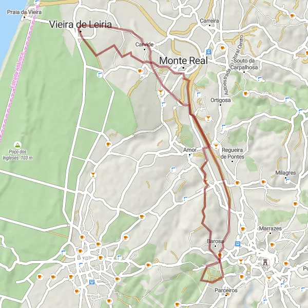 Miniatura do mapa de inspiração para ciclismo "Volta pelos Bosques" em Centro (PT), Portugal. Gerado pelo planejador de rotas de ciclismo Tarmacs.app