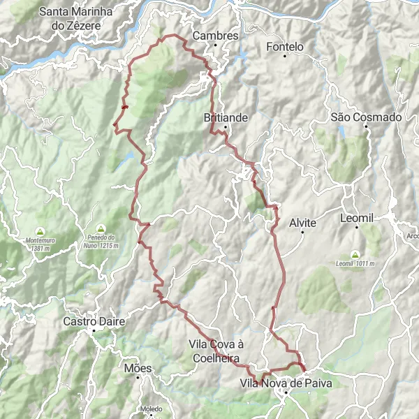 Miniatura do mapa de inspiração para ciclismo "Rota das Montanhas e Miradouros" em Centro (PT), Portugal. Gerado pelo planejador de rotas de ciclismo Tarmacs.app