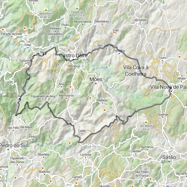 Miniatura do mapa de inspiração para ciclismo "Jornada Épica de 95km por Estrada" em Centro (PT), Portugal. Gerado pelo planejador de rotas de ciclismo Tarmacs.app